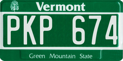 VT license plate PKP674