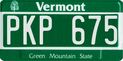 VT license plate PKP675