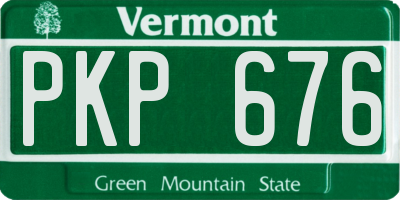 VT license plate PKP676