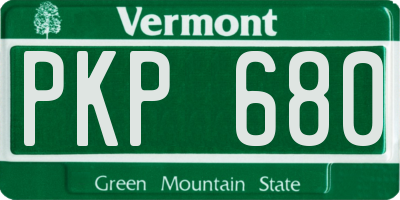 VT license plate PKP680