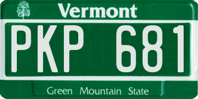 VT license plate PKP681