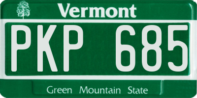 VT license plate PKP685