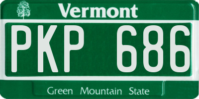 VT license plate PKP686