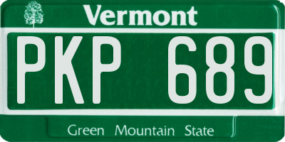VT license plate PKP689