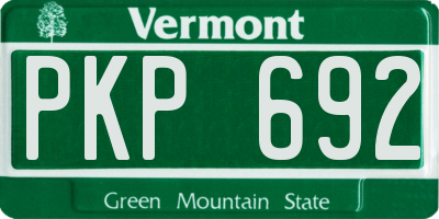 VT license plate PKP692