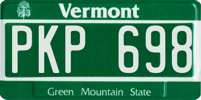 VT license plate PKP698