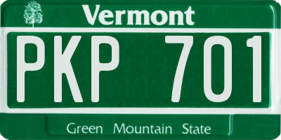 VT license plate PKP701