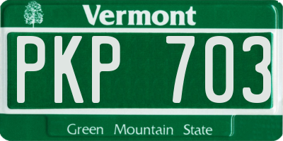 VT license plate PKP703