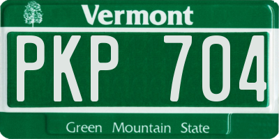 VT license plate PKP704