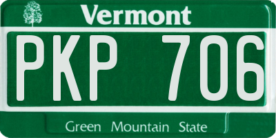 VT license plate PKP706