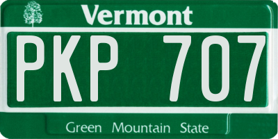 VT license plate PKP707