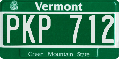 VT license plate PKP712