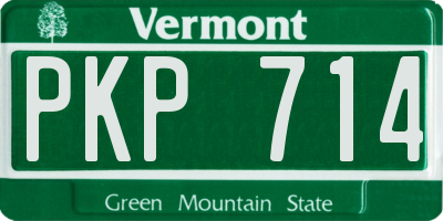 VT license plate PKP714