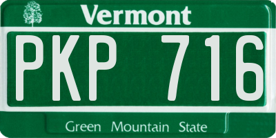 VT license plate PKP716