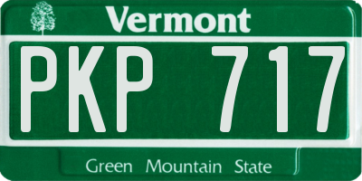 VT license plate PKP717