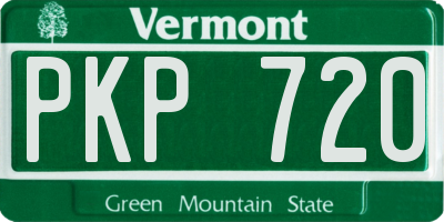 VT license plate PKP720