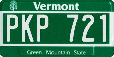 VT license plate PKP721