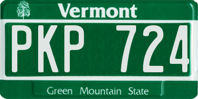VT license plate PKP724