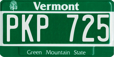 VT license plate PKP725