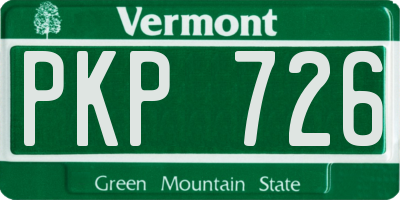 VT license plate PKP726