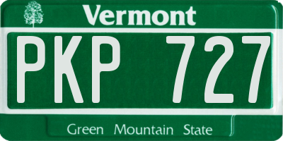 VT license plate PKP727