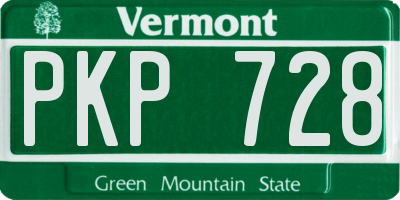 VT license plate PKP728