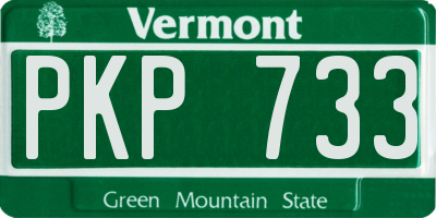 VT license plate PKP733