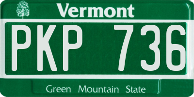 VT license plate PKP736