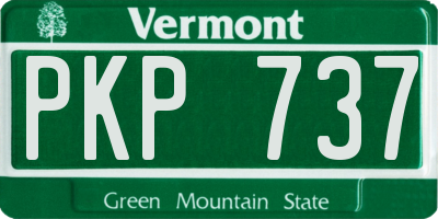 VT license plate PKP737
