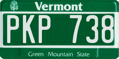 VT license plate PKP738