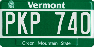 VT license plate PKP740