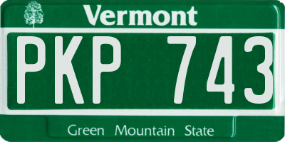 VT license plate PKP743