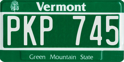 VT license plate PKP745