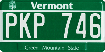 VT license plate PKP746