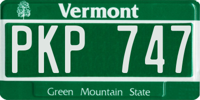 VT license plate PKP747