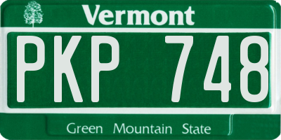 VT license plate PKP748