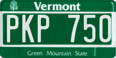 VT license plate PKP750