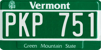 VT license plate PKP751