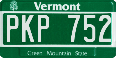 VT license plate PKP752