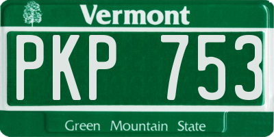 VT license plate PKP753