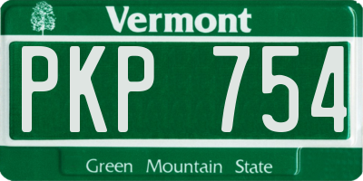 VT license plate PKP754