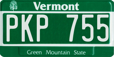 VT license plate PKP755