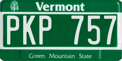 VT license plate PKP757