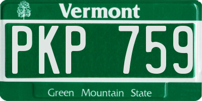 VT license plate PKP759