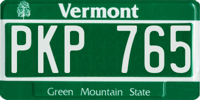 VT license plate PKP765
