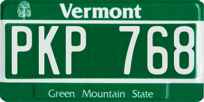 VT license plate PKP768