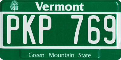 VT license plate PKP769