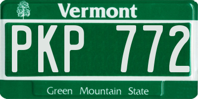 VT license plate PKP772
