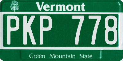 VT license plate PKP778