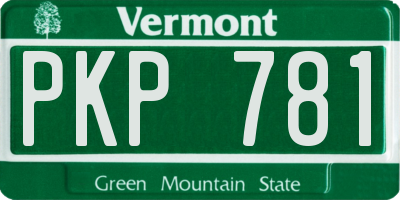 VT license plate PKP781